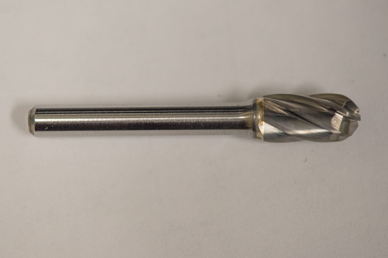thumbnail image 2 of TEMO SB-3 NF Aluminum Cut Carbide Burr File – 3/8" Cylindrical End, 1/4" Shank X 2" Long – For Metal Shaping & Deburring – MPN 1562 2 of 5
