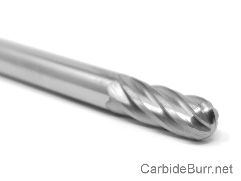 YUFUTOL Carbide Burr 1/2 Inch Head Diameter 1pcs 1 inch Flute length Tree Shape Radius End SF5-NF Aluma-Cut Carbide Rotary Burr Bits File for Aluminum 1/4 Inch Shank Die Grinders 