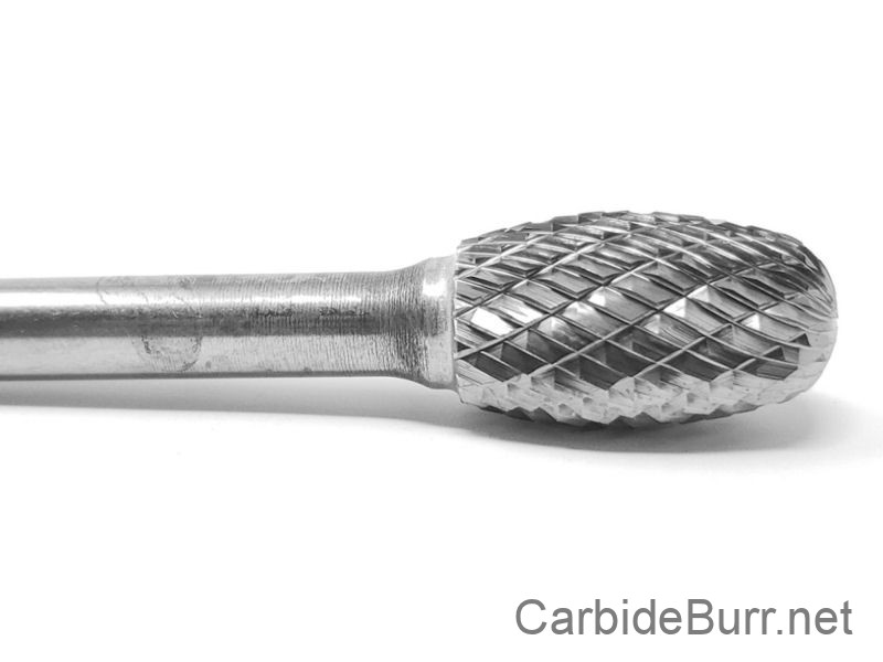 SE-5 Tungsten Carbide Burr Rotary File Oval Egg Shape Double Cut with 1/4Shank for Die Grinder Drill Bit 