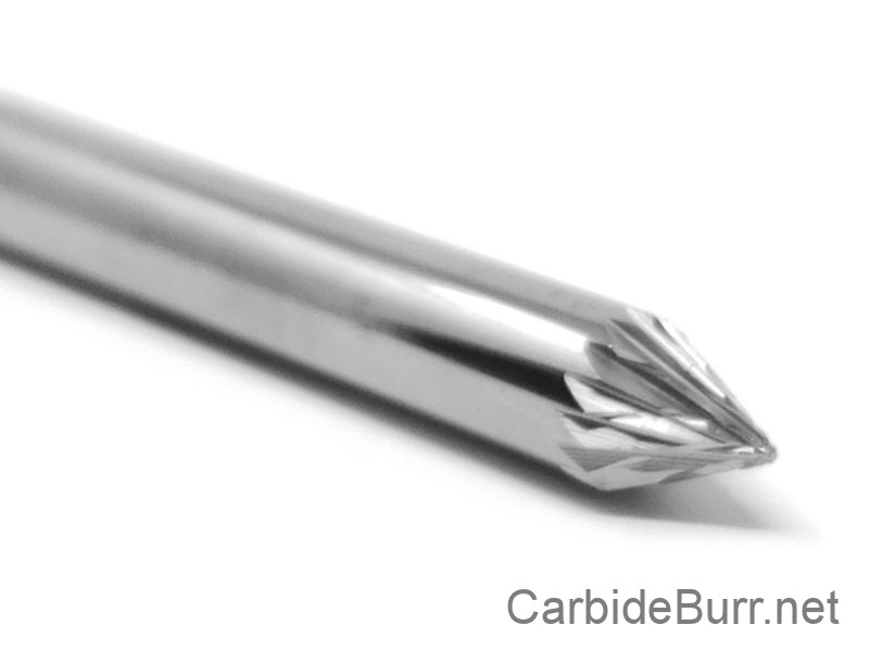 SH5L6 Long Shank Tungsten Carbide Burr For Die Grinder - 1/4" Shank, Made In USA