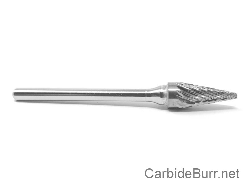 SM-51-D Cone w/ Pointed End Double Cut Carbide Bur Rotary File burr dremel tool 