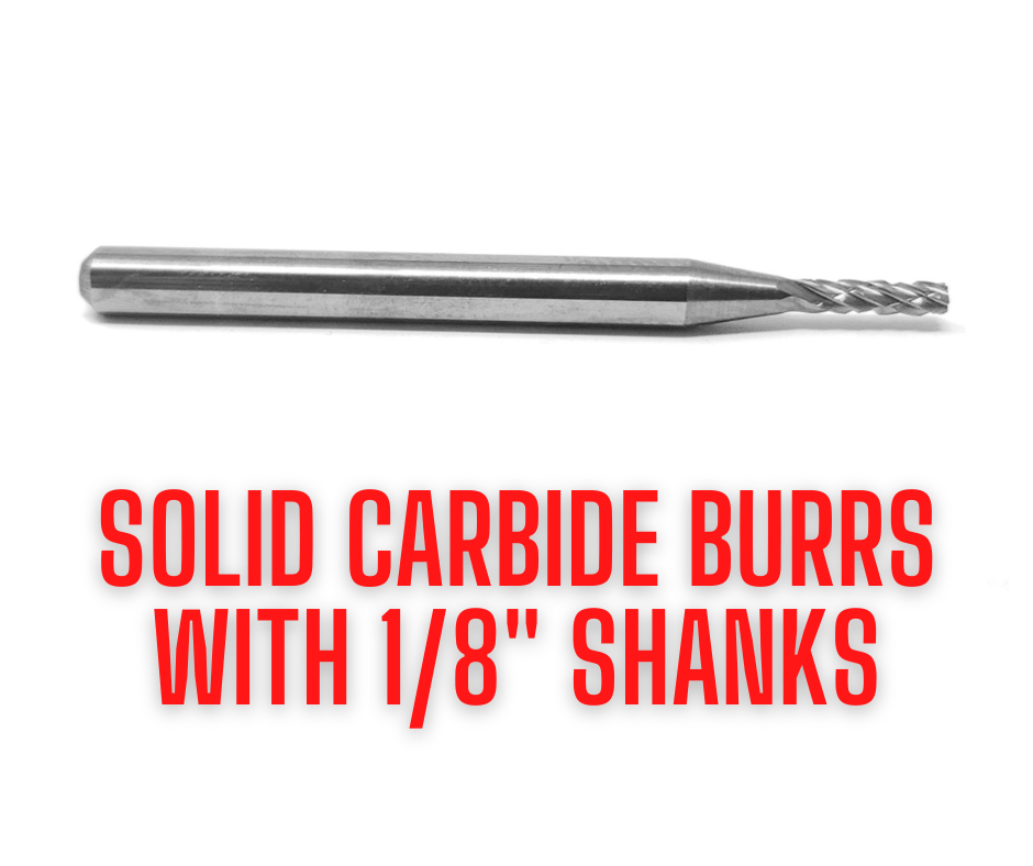 SC-42 Double Cut Solid Carbide Burr Die Grinder Bit 1/8 x 9/16 on 1/8 Shank 